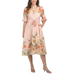 NANCY YANG Floral Button Down Dress